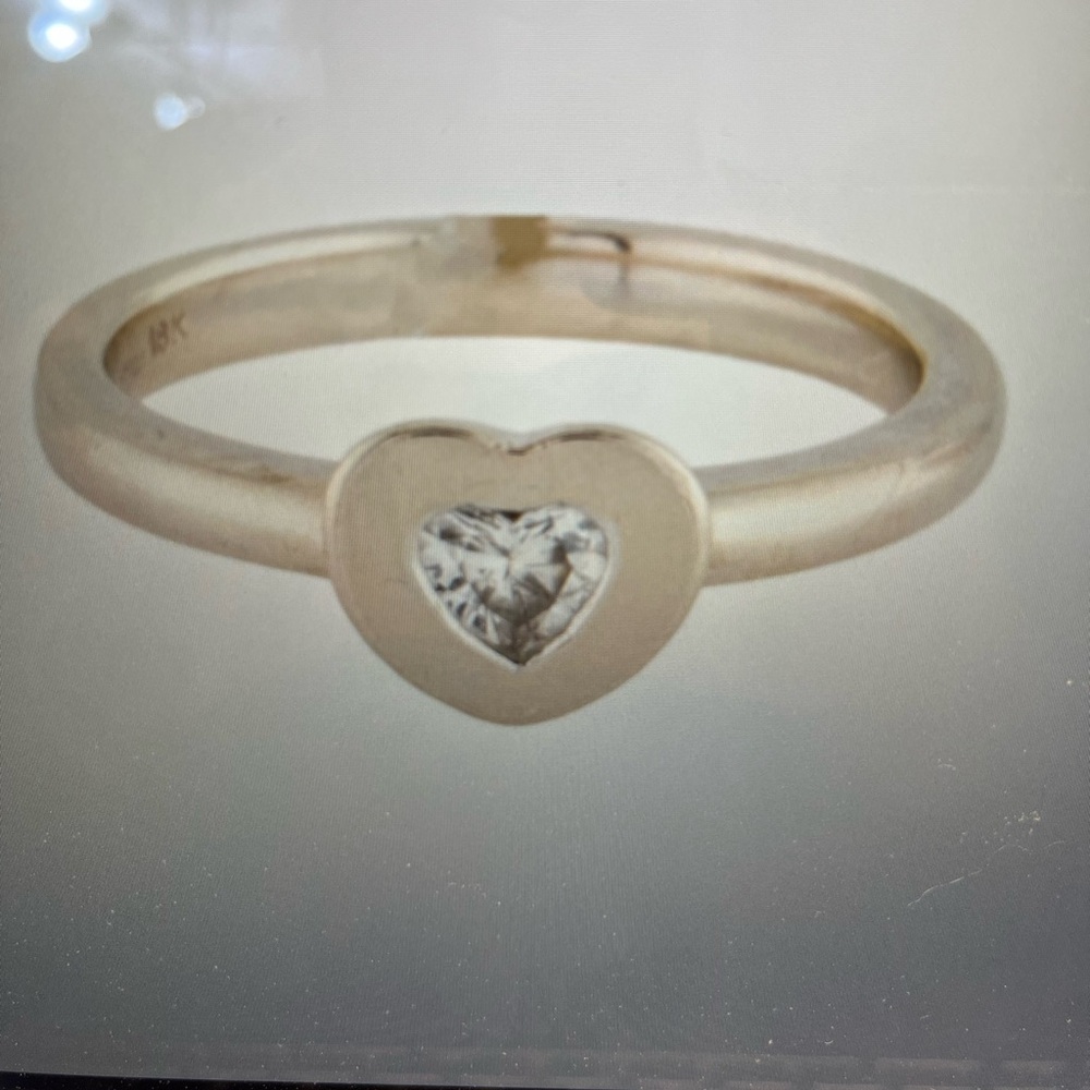 18k white gold diamond Heart-Shaped ring - Picture 2 of 6